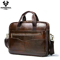 General Sacoche en cuir véritable pour homme, sac de bureau portable pour ordinateur portable, sac bandoulière de haute qualité pour les voyages et le travailcafé