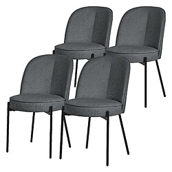 ML-Design Lot 4 chaises de salle à manger anthracite polyester pieds en métal confortable