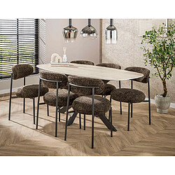 Lisa Design Adelia - lot de 2 chaises - pieds en métal - en tissu texturé pas cher
