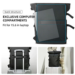 Sac à dos de voyage extensible pour homme, grande capacité, imperméable, pour ordinateur portable 15,6 pouces, idéal pour la randonnée, le vélo et les sorties à la journée, avec port USB.Noir