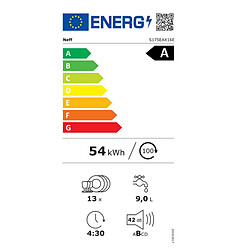 Lave-vaisselle 60cm 13 couverts 42db tout intégrable - S175EAX16E - N50 - NEFF