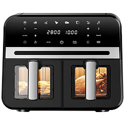Homimaster Friteuse à Air Grande Capacité 9L-Double Zone de Cuisson-noir