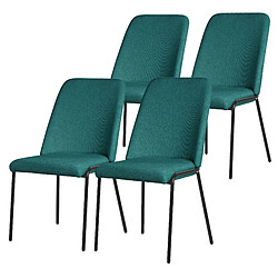 ML-Design Lot 4 chaises de salle à manger rembourrées pétrole polyester pieds en métal