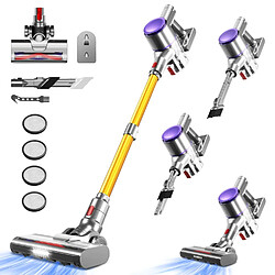 Homimaster Aspirateur Balai 5 en 1 Sans Fil 38000Pa,55min Autonomie,1.5L,3*HEPA H13