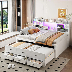 redom Lit gigogne 140x200 cm - Lit gigogne multifonction - Blanc