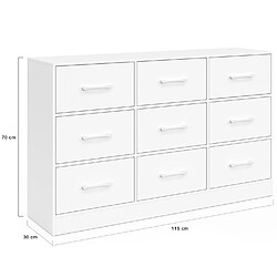 Idmarket COMMODE 9 TIR UPPAH BLANC pas cher