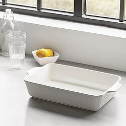 Acheter DOWAN Cocotte 23.6cm x 33cm Plat de cuisson en céramique, Blanc