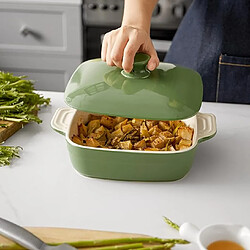Avis DOWAN Plat de Cuisson avec Couvercle Cocotte en Céramique, Vert