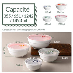 DOWAN Bols en céramique avec couvercles, 1893/1242/651/355 ML, ensemble de 4 pas cher
