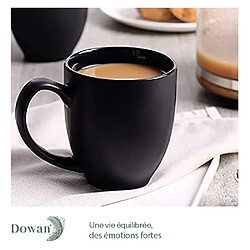 DOWAN Ensemble de 6 Tasses à Café Noires en Céramique de 473ml