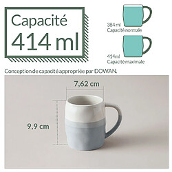 DOWAN Tasses à café Ensemble de 4 tasses à café de 414 ml, bleu clair et blanc