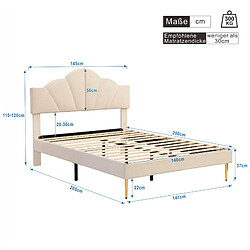 Acheter redom Lit Double 140x200 cm - Lit capitonné velours - Beige