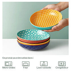 DOWAN Bols à pâtes vibrants, grands bols à salade de 21,6 cm pas cher
