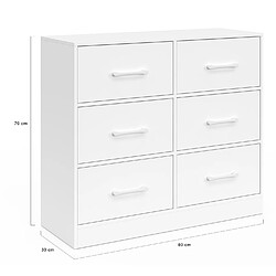 Idmarket COMMODE 6 TIR UPPAH BLANC pas cher