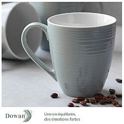 DOWAN Ensemble de tasses à café à café de 503 ml, lot de 6 avec poignée, gris
