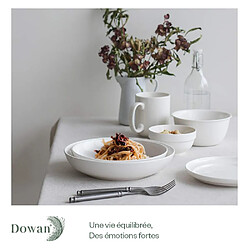 DOWAN Ensemble de 6 bols à pâtes blancs larges et peu profonds de 21.6cm pas cher