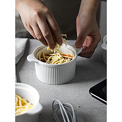 Avis DOWAN Ramequins blancs en porcelaine de 207ml avec couvercles et poignées