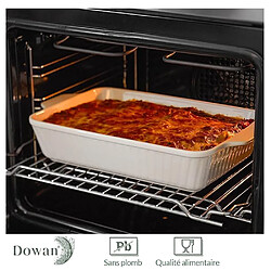 DOWAN Cocotte 23.6cm x 33cm Plat de cuisson en céramique, Blanc pas cher