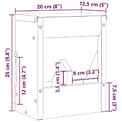vidaXL Distributeur pour lapins Vert olive 20 x 12,5 x 25 cm pas cher