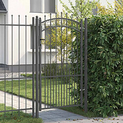vidaXL Portail de clôture avec pointe KAMPEN 103 x 175 cm Acier Gris
