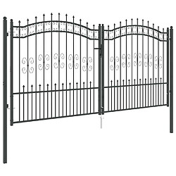 Acheter vidaXL Portail de clôture avec pointe KAMPEN 305 x 150 cm Acier Gris