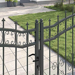 Avis vidaXL Portail de clôture avec pointe KAMPEN 305 x 150 cm Acier Gris
