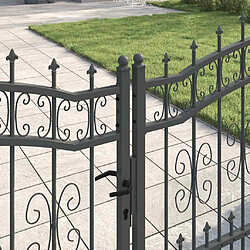 Avis vidaXL Portail de clôture avec pointe KAMPEN 305 x 100 cm Acier Gris