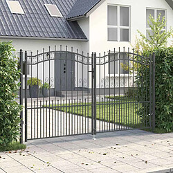 vidaXL Portail de clôture avec pointe KAMPEN 305 x 175 cm Acier Gris