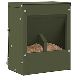 Avis vidaXL Distributeur pour lapins Vert olive 20 x 12,5 x 25 cm
