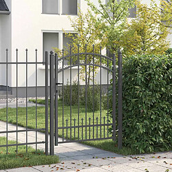 vidaXL Portail de clôture avec pointe KAMPEN 103 x 175 cm Acier Gris