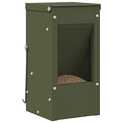 Avis vidaXL Distributeur pour lapins Vert olive 12,5 x 12,5 x 25 cm