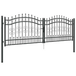 Acheter vidaXL Portail de clôture avec pointe KAMPEN 305 x 100 cm Acier Gris