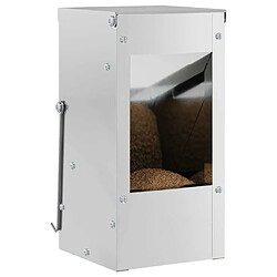 Avis vidaXL Distributeur pour lapins Argent 12,5 x 12,5 x 25 cm