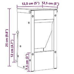 vidaXL Distributeur pour lapins Vert olive 12,5 x 12,5 x 25 cm pas cher