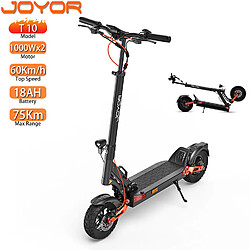 Trottinette électrique Pliable Joyor T10 Moteur 1000Wx2 60V 18AH Max Autonomie 75Km Noir