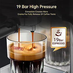 Acheter Machine à Expresso/Cappuccino Semi-Automatique 19 Bars HIBREW H11 Argent