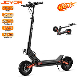 Trottinette électrique Pliable Joyor S10-S-Z 2x 1000W Moteur 60V 18AH Max Autonomie 75Km Noir