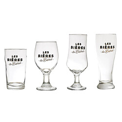Paris Prix Coffret 4 Verres à Bières Bistrot 47cl Transparent