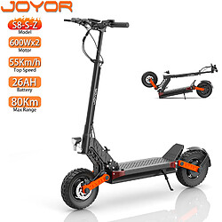 Trottinette électrique Pliable Joyor 10" Moteur 600Wx2 48V 26AH Max Autonomie 80Km Noir
