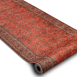 RUGSX TAPIS DE COULOIR antidérapant LOTUS TRADITION 58160 Classique, ornement rouge lavable 150 cm 150x110 cm
