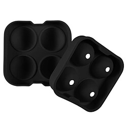 Paris Prix Moule à Glaçons en Silicone 4 Boules 12cm Noir