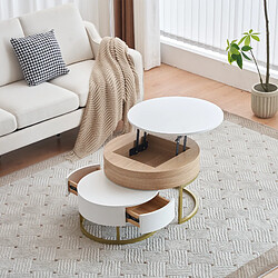 Blossom paris set 2 tables basses gigognes - Blanc et bois