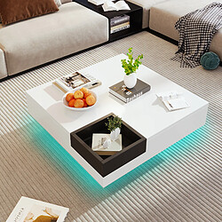 Blossom paris Table basse ronde LED - Noir et blanc