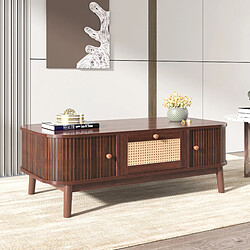 Avis Blossom paris table basse rotin - Bois naturel et jaune