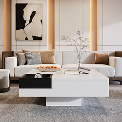 Blossom paris Table basse ronde LED - Noir et blanc