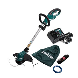 Makita UR 100 DSAE Coupe-bordures sans fil 10,8V + 2x batterie 2,0Ah + chargeur + 1x tête à fil et accessoires