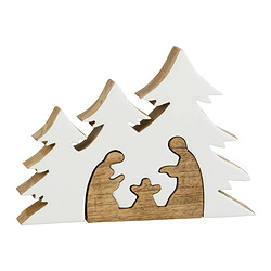 Paris Prix Crèche de Noël & Sapins Puzzle 25cm Blanc & Naturel