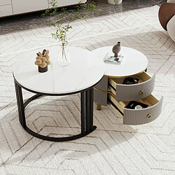 Blossom paris Table basse ronde gigogne - Noir et gris