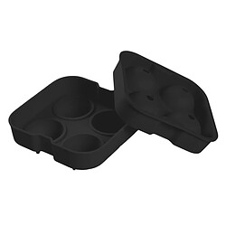 Paris Prix Moule à Glaçons en Silicone 4 Boules 12cm Noir