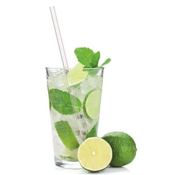 Paris Prix Lot de 4 Pailles en Verre & Goupilllon Chic 20cm Transparent